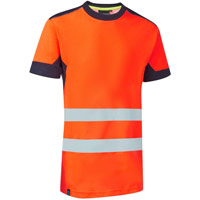 Supertouch System Hi-Vis Eco CottonCool T-Shirt - Orange/Navy