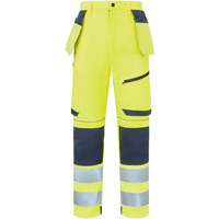 Supertouch System Hi-Vis Eco Stretch Removable Holster Trousers - Yellow/Navy