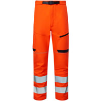 Supertouch System Hi-Vis Eco Stretch Softshell Trouser - Orange/Navy