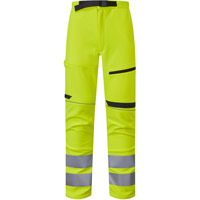 Supertouch System Hi-Vis Eco Stretch Softshell Trouser - Yellow/Navy