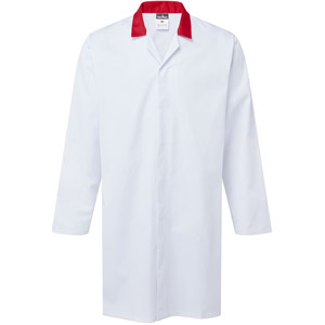 Portwest Food Industry No Pocket Coat - White/Red