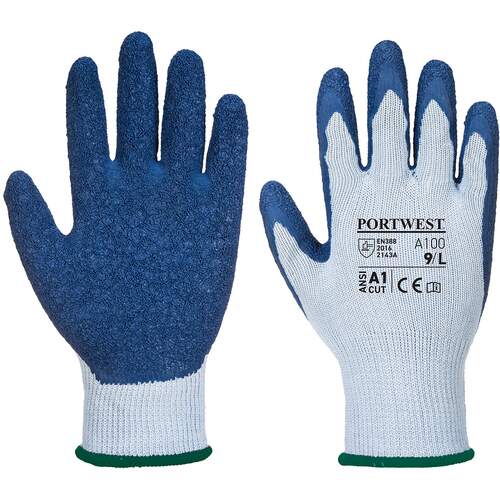 Portwest Grip Glove - Latex - Grey/Blue