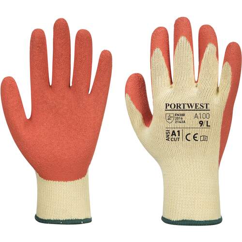 Portwest Grip Glove - Latex - Orange