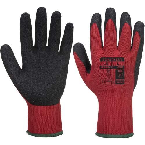 Portwest Grip Glove - Latex - Red/Black