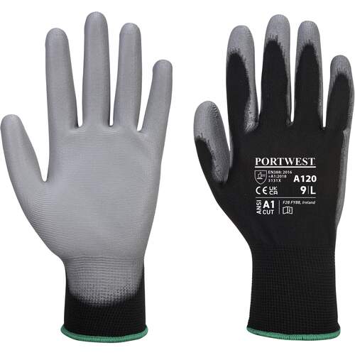 Portwest PU Palm Glove - Black/Grey