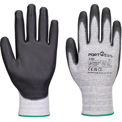 Portwest Grip 13 PU Diamond Knit Glove (Pk12) - Grey/Black