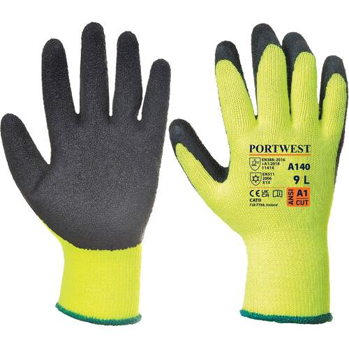 Portwest Thermal Grip Glove - Latex - Black