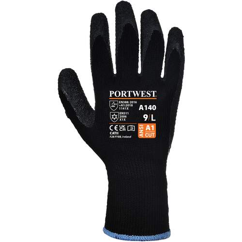 Thermal Grip Glove - Latex - Black - A140K8R