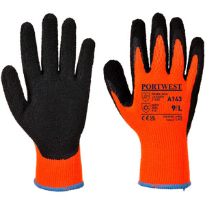 Portwest Cold 10 Latex Foam Glove - Orange/Black