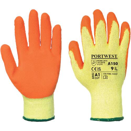 Portwest Classic Grip Glove - Latex - Orange