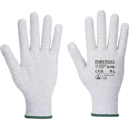 Portwest Antistatic Micro Dot Glove - Grey/White