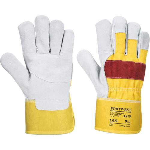 Portwest Classic Chrome Rigger Glove - Yellow/Red