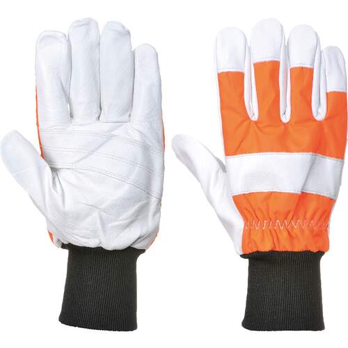 Portwest Oak Chainsaw Protective Glove (Class 0) - Orange
