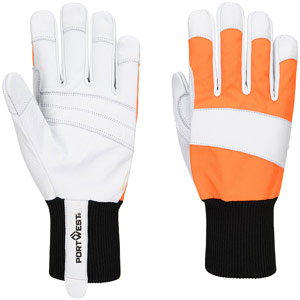 Portwest Chainsaw 150 Goat Leather Glove Class 1 - Orange
