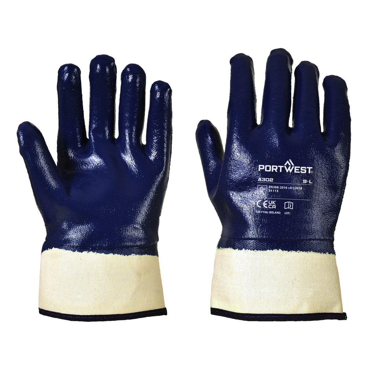 Portwest Fully Dipped Nitrile Safety Cuff - Navy