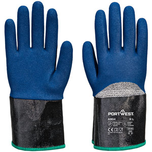 Portwest Grip C13 Nitrile Foam Extend Cuff Glove - Grey/Blue