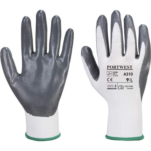 Portwest Flexo Grip Nitrile Glove - Grey/White