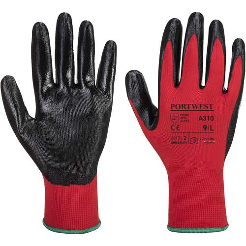 Portwest Flexo Grip Nitrile Glove - Red/Black