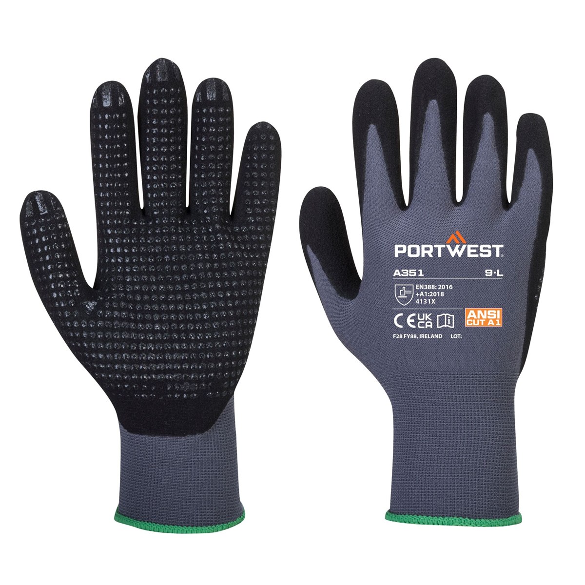 Portwest DermiFlex Plus Glove - Grey/Black