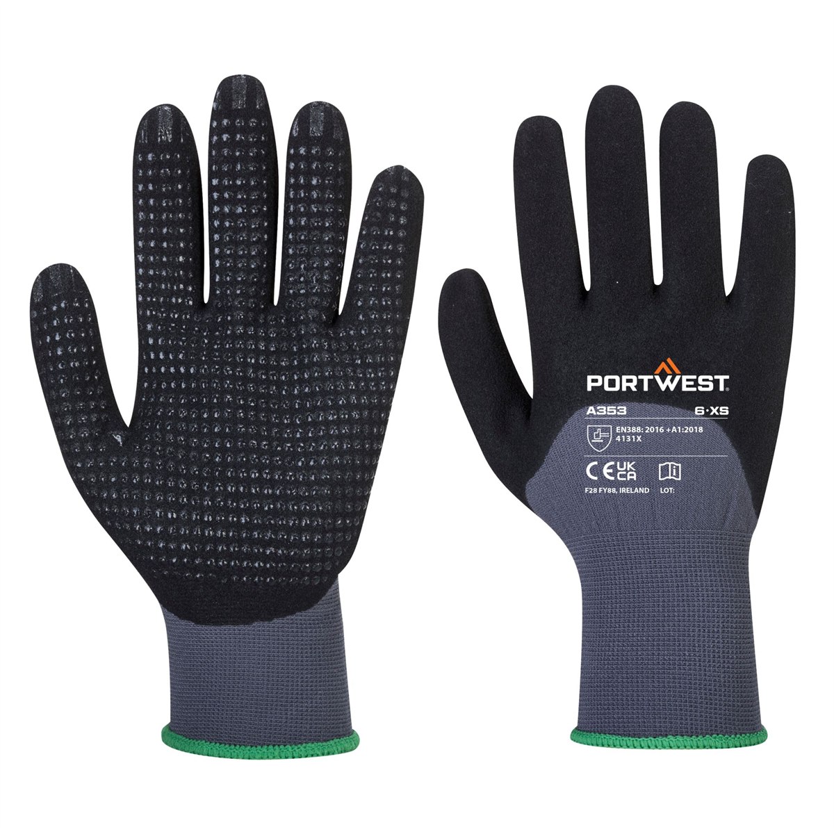 Portwest DermiFlex Ultra Plus Glove - Grey/Black