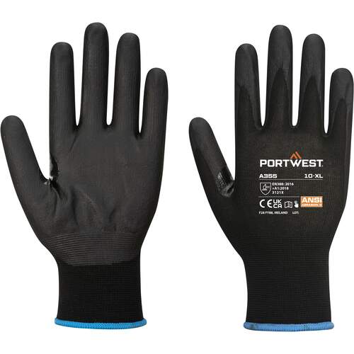 Portwest NPR15 Nitrile Foam Touchscreen Glove PK12 - Black