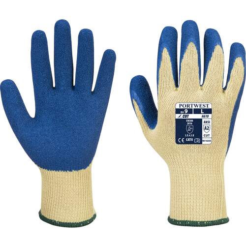 Portwest LR Latex Grip Glove - Yellow/Blue
