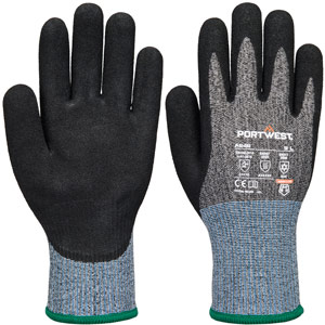 Portwest Cold D13 Nitrile Viz-Tex Cut Glove - Black