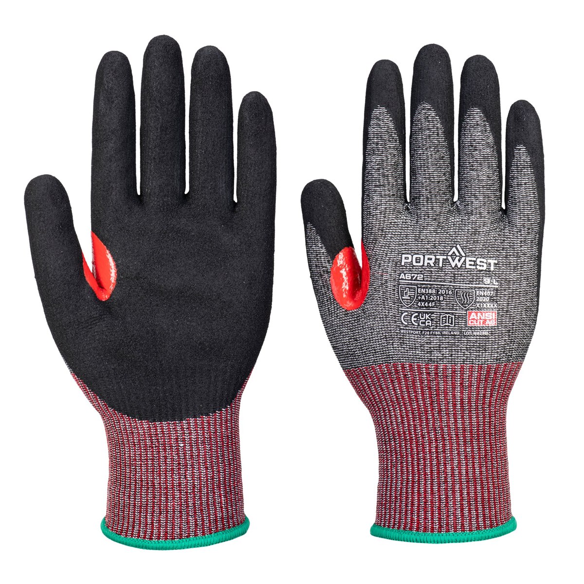 Portwest CS AHR13 Nitrile Cut Glove - Black