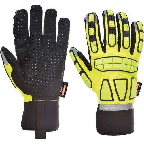 Portwest Safety Impact Glove Lined - Yellow