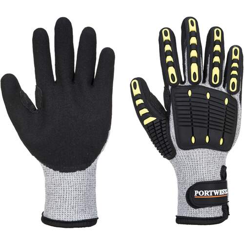 Portwest Anti Impact Cut Resistant Thermal Glove - Grey/Black