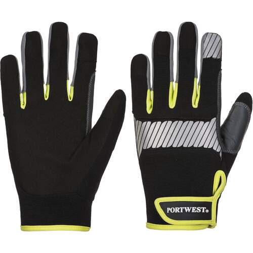 Portwest PW3 General Utility Glove - Black/Yellow