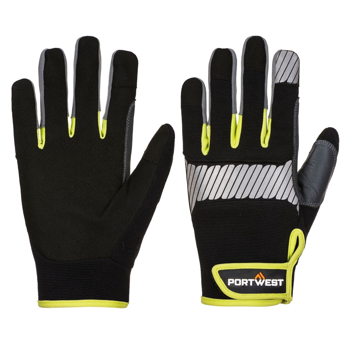 Portwest PW3 General Utility Glove - Black/Yellow