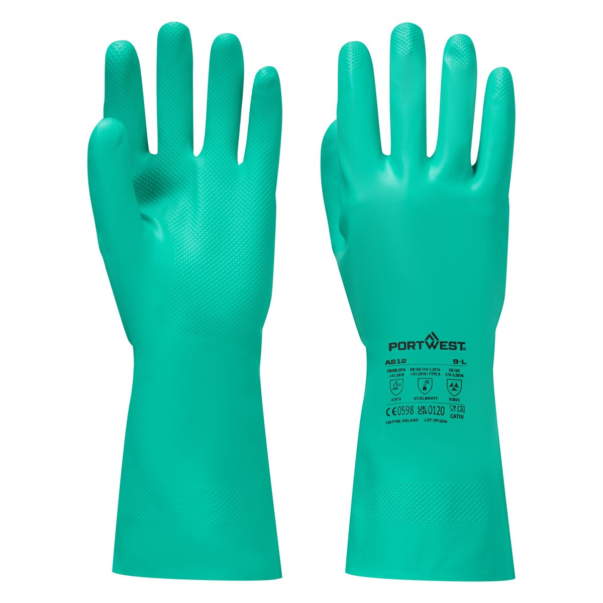Portwest Nitrosafe Plus Chemical Gauntlet - Green