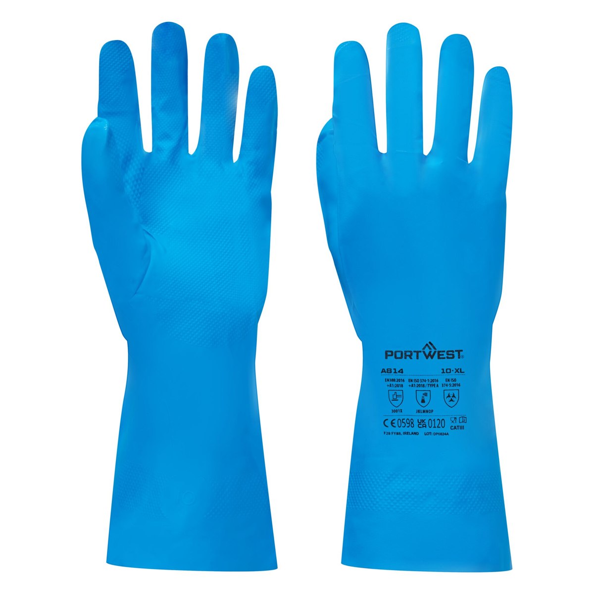 Portwest Food Approved Nitrile Gauntlet - Blue