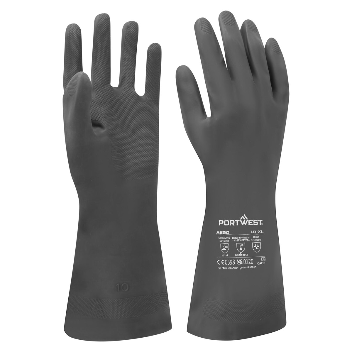 Portwest Neoprene Chemical Gauntlet - Black