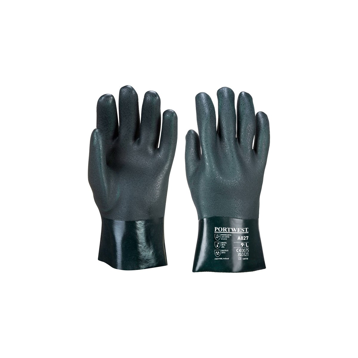 Portwest Double Dipped PVC Gauntlet 27cm - Green