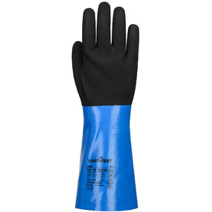 Portwest Chem Cut D 330 Nitrile Sandy Gauntlet - Blue/Black