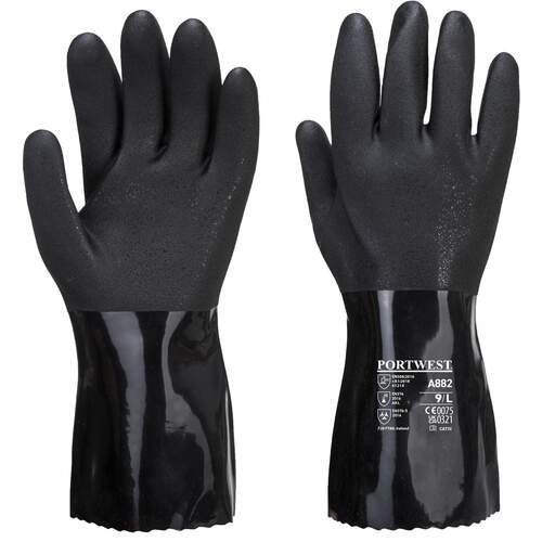 Portwest ESD PVC Chemical Gauntlet - Black