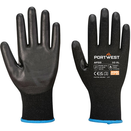 Portwest LR15 PU Touchscreen Glove (Pk12) - Black