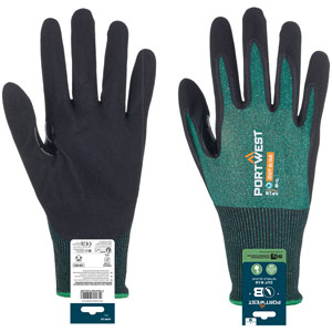 Portwest SG Cut B18 Nitrile Glove (Retail) - Green/Black