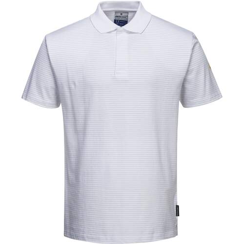 Portwest Anti-Static ESD Polo Shirt - White | The PPE Online Shop