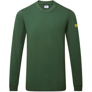 Portwest Anti-Static ESD T-Shirt L/S - Forest Green