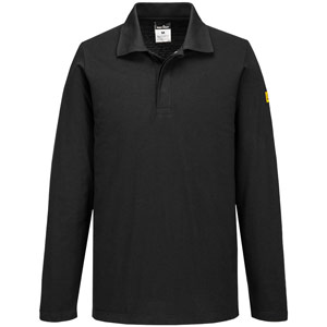 Portwest Anti-Static ESD Polo L/S - Black