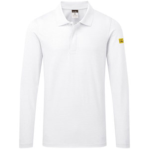 Portwest Anti-Static ESD Polo L/S - White