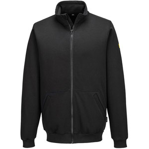 Portwest Anti-Static ESD Zip Sweatshirt - Black