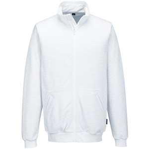 Portwest Anti-Static ESD Zip Sweatshirt - White