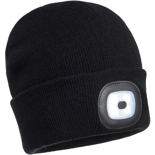 Portwest Rechargeable Twin LED Beanie - Black
