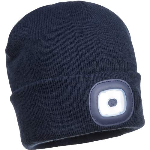 Portwest Rechargeable Twin LED Beanie - Navy
