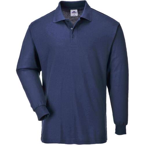 Portwest Genoa Long Sleeved Polo Shirt - Navy