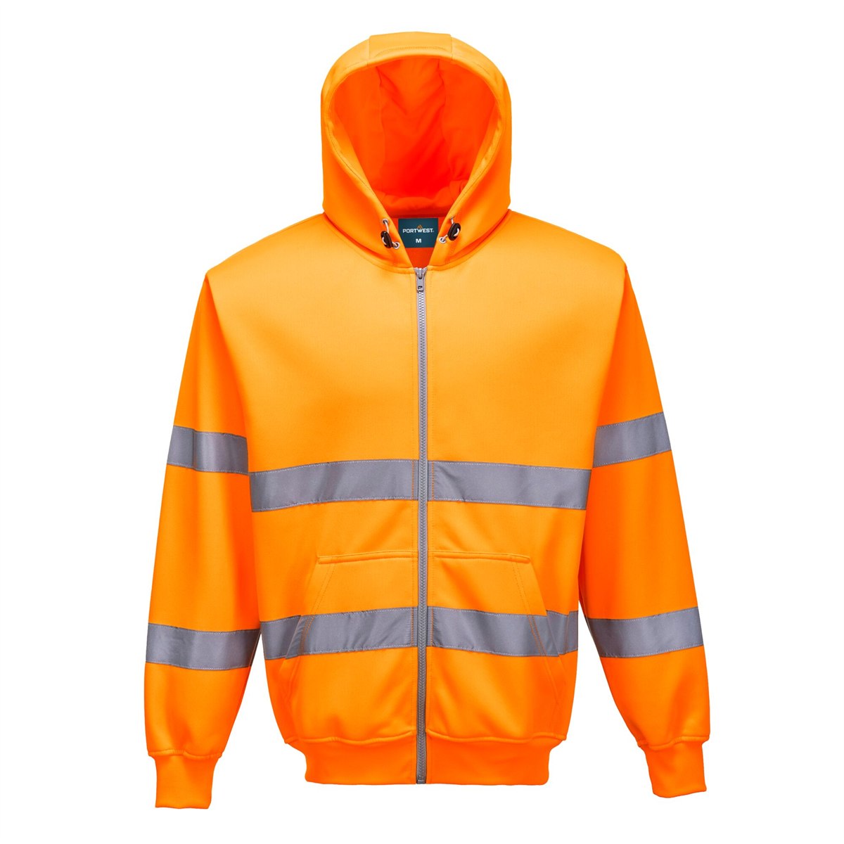 Portwest Hi-Vis Zip Front Hoodie - Orange